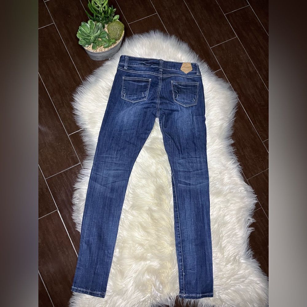 Tin Haul Womens Trixie western Pieced Back Deco Blue Cotton Blend Jeans Sz 26 S - Picture 8 of 12